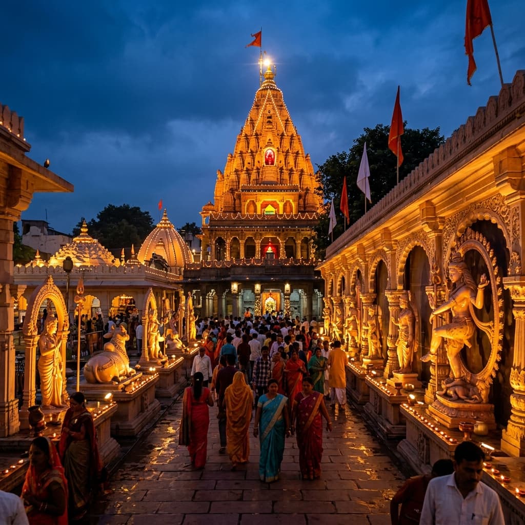Ujjain Mahakaleshwar Corridor Night View